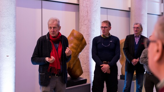 wernisaż wystawy rzeźb Stanisława Ostaszewskiego w kampusie UwB pt."body-anatomia słowa"