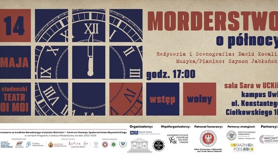 grafika informacyjna dotycząca spektaklu Morderstwo doskonałe
